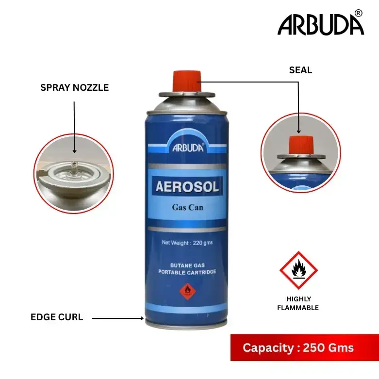 Aerosol Butane Gas Can 220 gm - Pack of 4 Qty for Fogging Machines