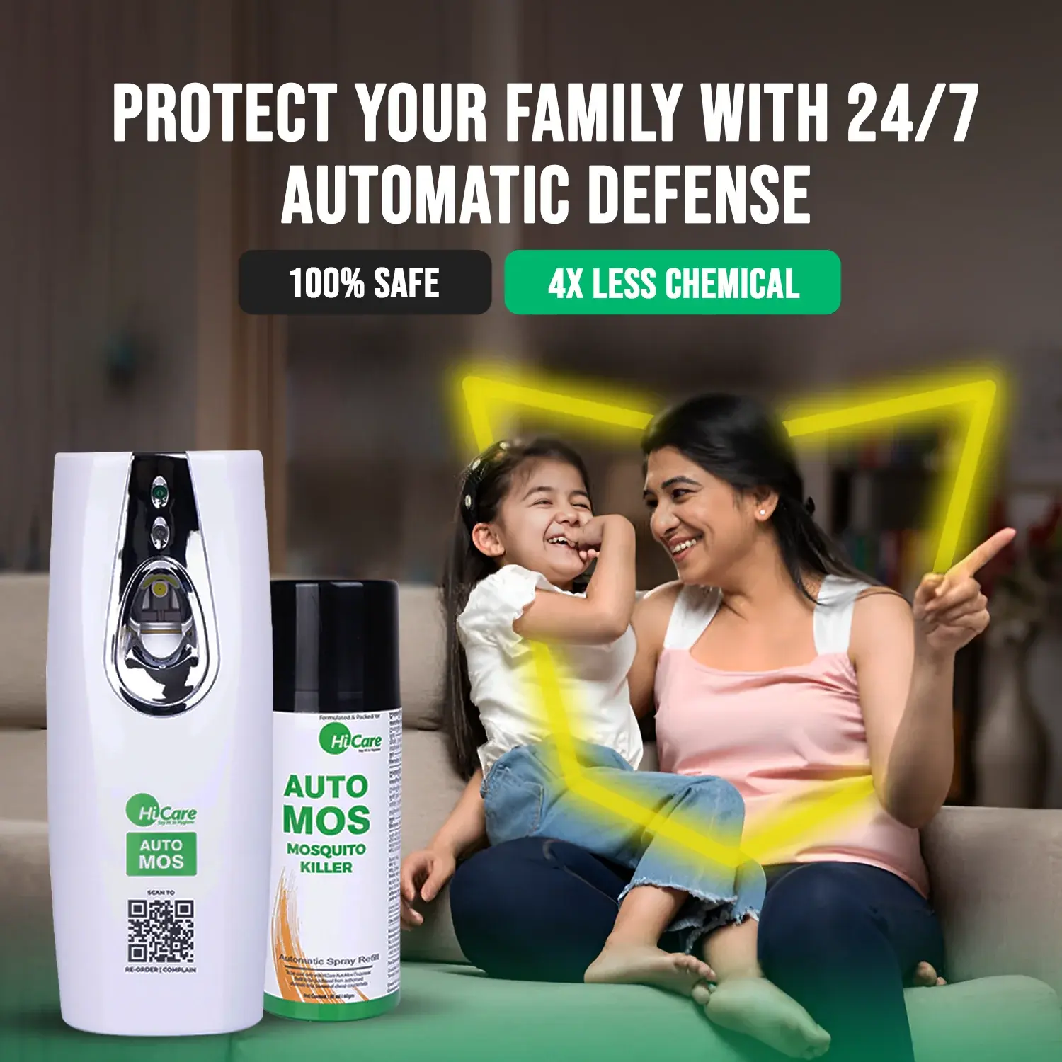 AutoMos Mosquito Repellent Machine + 1 Refill – 90 Days Starter Pack