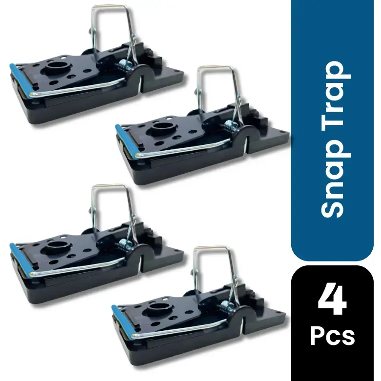 Rat Snap Trap for Home Pack of 4 Qty | Reusable Plastic Mouse Trap | Fast Acting Mechanical Rat Catcher | Chemical-Free Rodent Control Trap