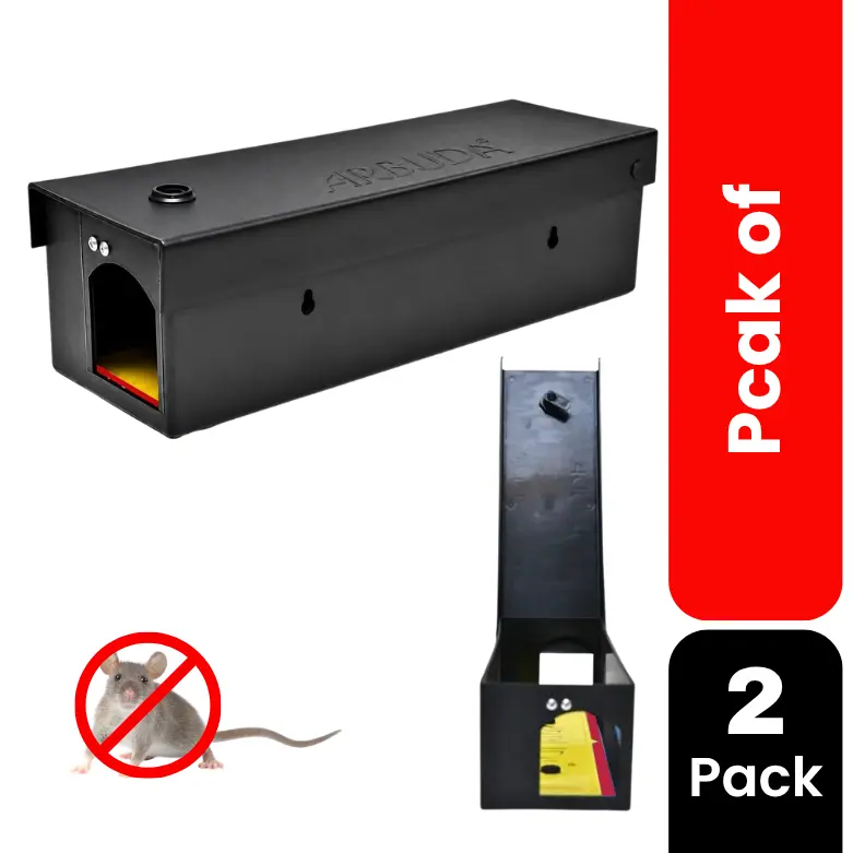 Arbuda Rodent Bait Station Plastic | Heavy-Duty Reusable Rat Bait Box with Secure Lock & Key | Rat & Mouse Control for Home, Warehouse & Outdoor Use